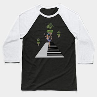 Cute fairy dancing on a piano Baseball T-Shirt